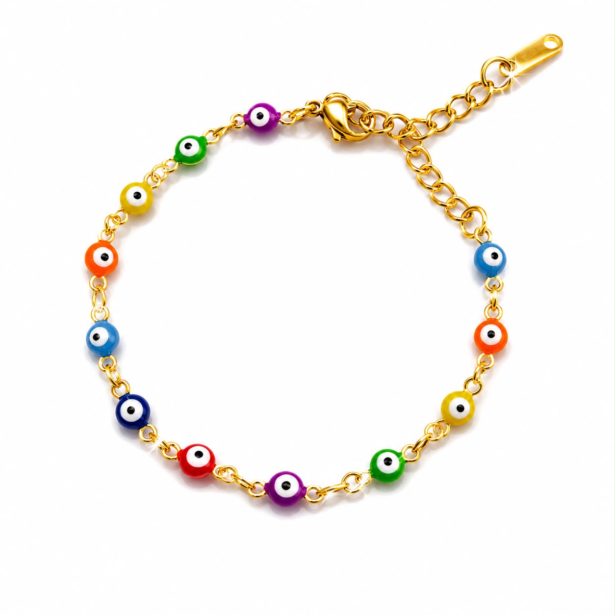 Rainbow Evil Eye Bracelet