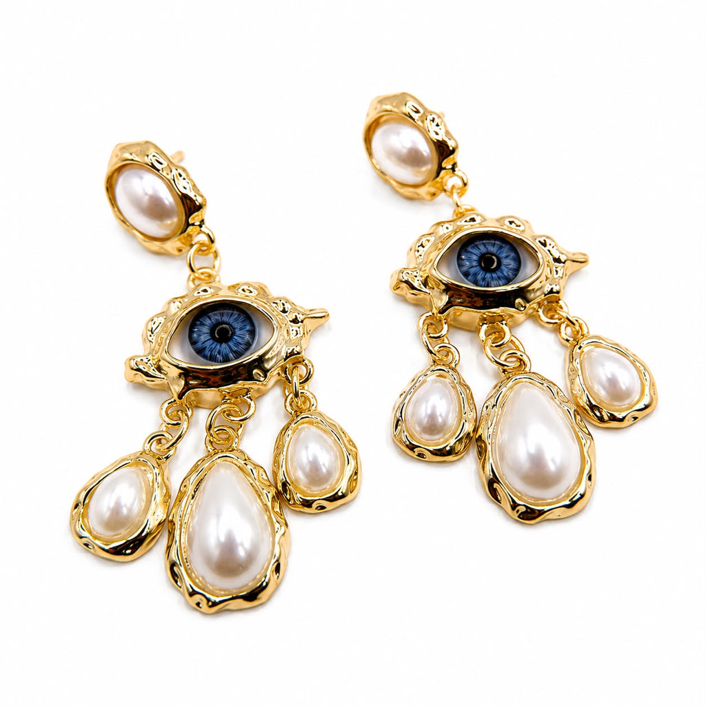 Celestial Eye Pearl Earrings
