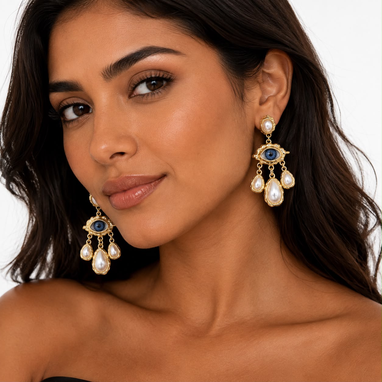 Celestial Eye Pearl Earrings